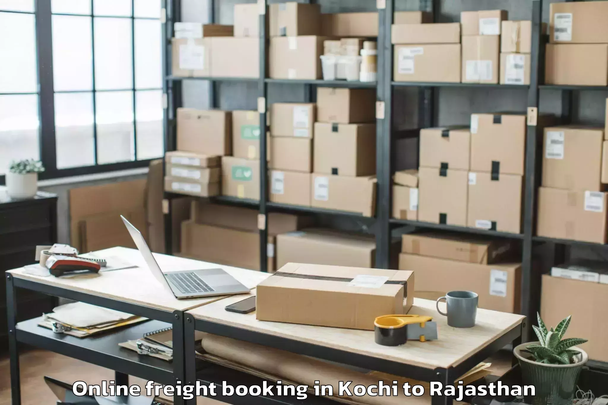 Reliable Kochi to Civil Airport Raj Online Freight Booking